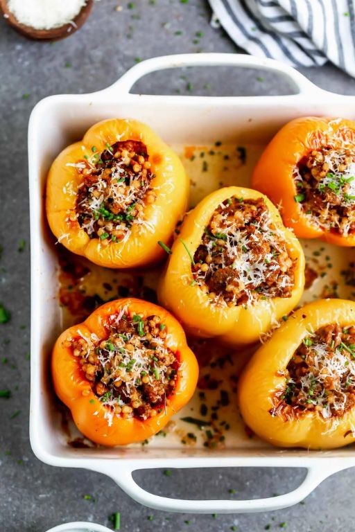 Lamb Sausage Stuffed Bell Peppers