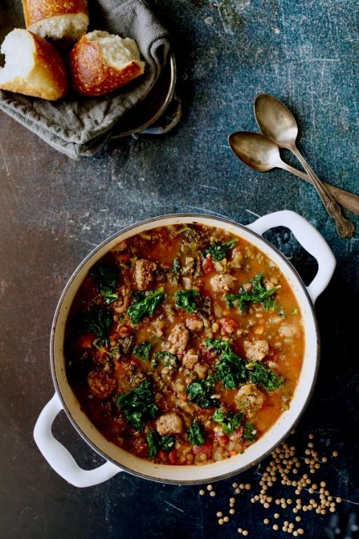 Lamb Sausage and Kale Soup