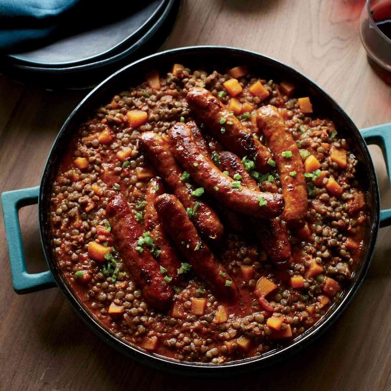 Lamb Sausage and Lentil Stew