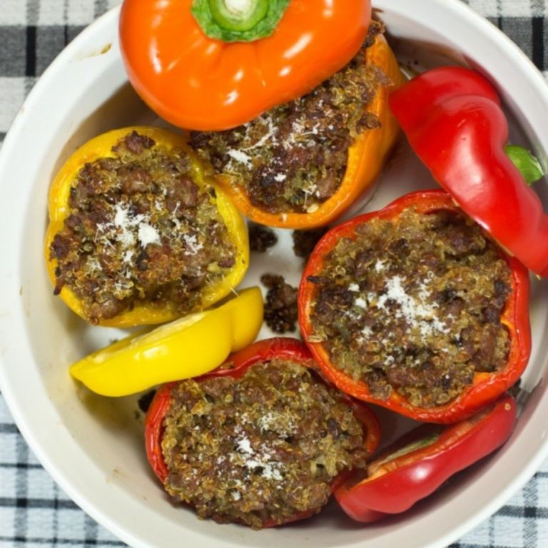 Lamb Sausage and Quinoa Stuffed Peppers