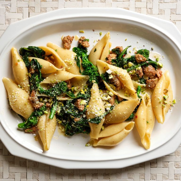 Lamb Sausage and Spinach Pasta