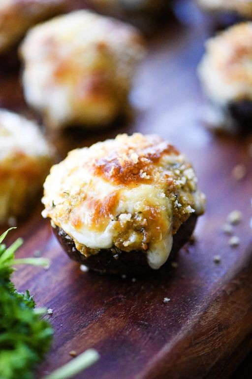 Langostino Stuffed Mushrooms with Parmesan