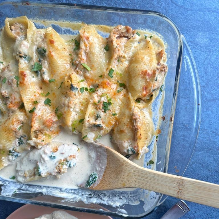 Langostino and Crab Stuffed Shells