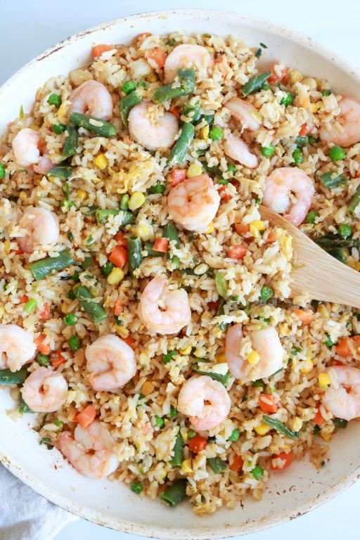 Large Shrimp Fried Rice with Vegetables