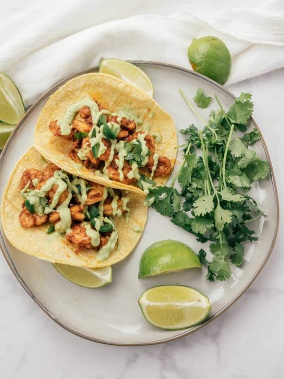 Large Shrimp Tacos with Avocado Lime Sauce