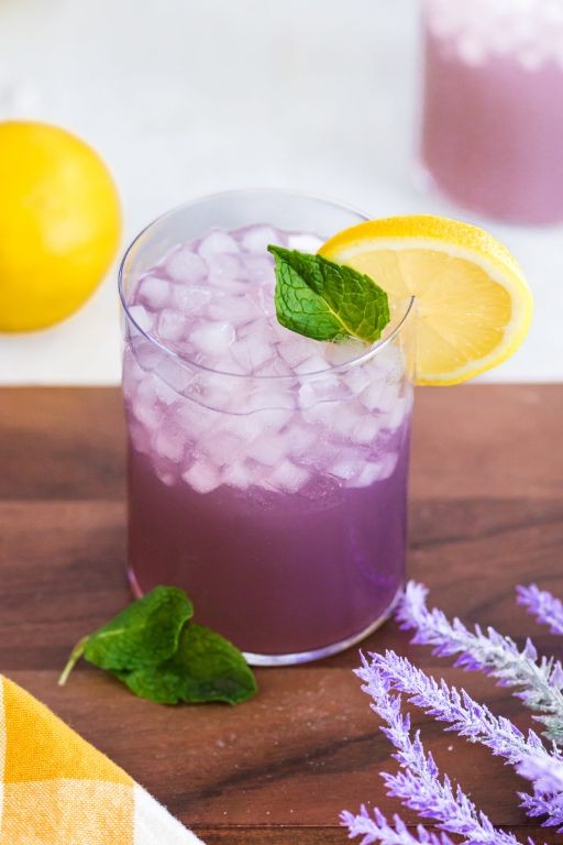 Lavender violet lemonade with honey
