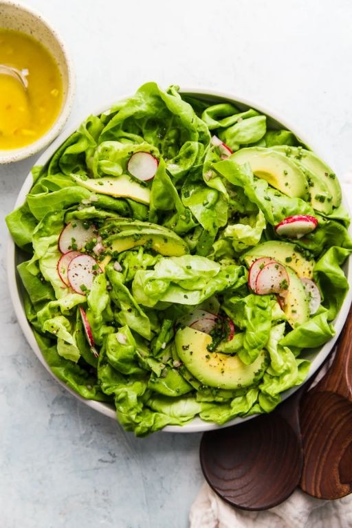 Leafy Green Lettuce Salad with Honey Mustard Dressing