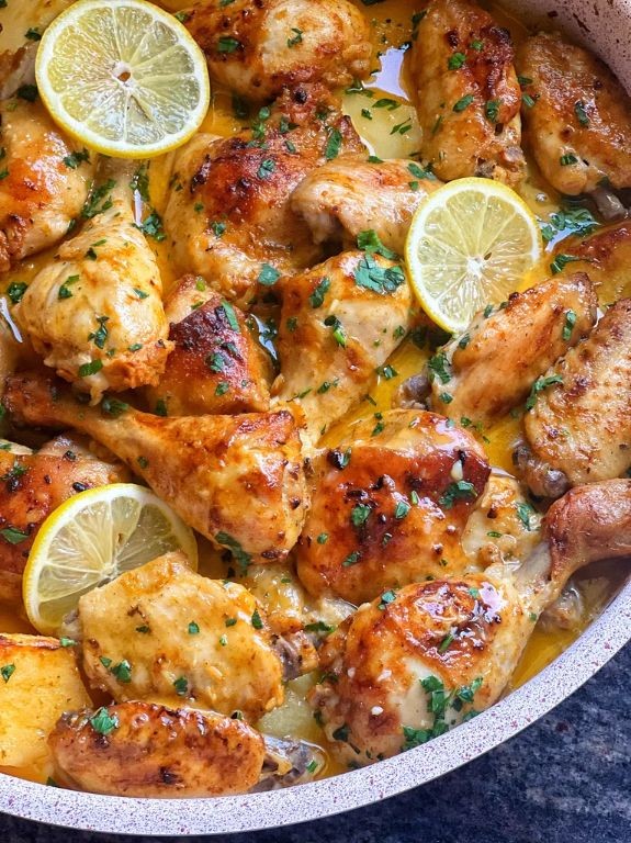 Lebanese Garlic Chicken and Potatoes