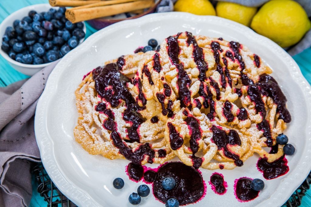 Lemon Blueberry Funnel Cake