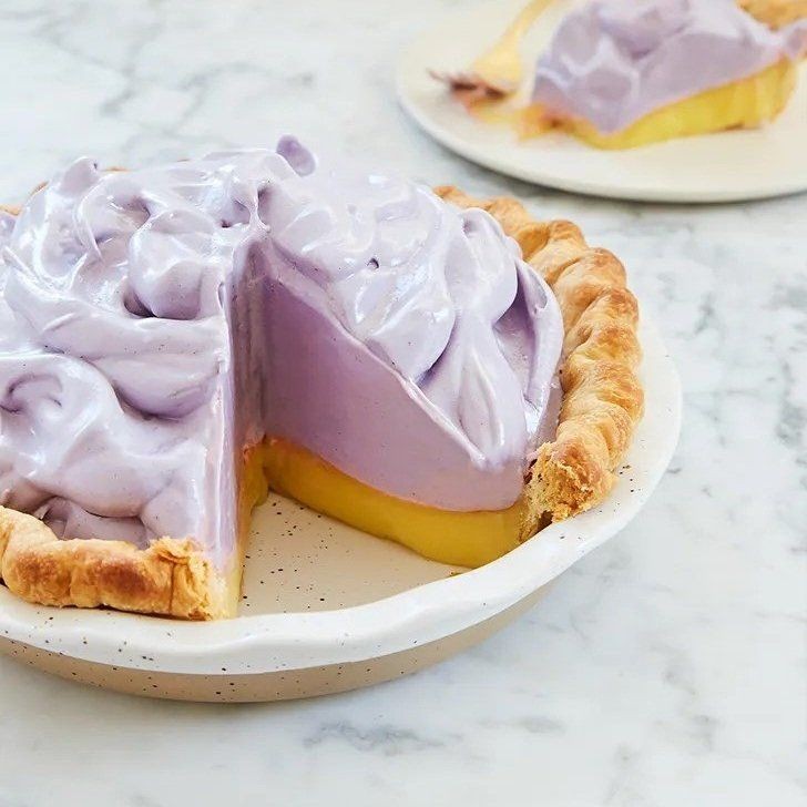Lemon Blueberry Pie with Meringue Topping