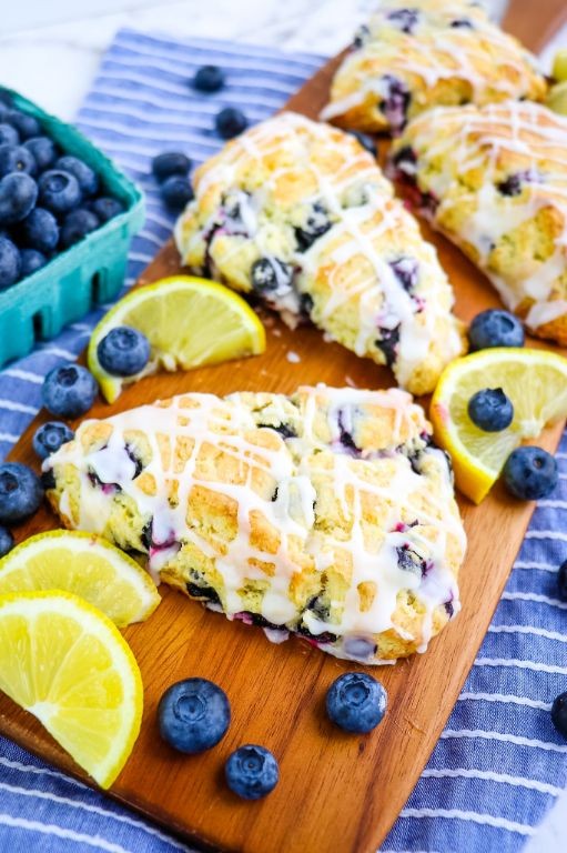 Lemon Blueberry Scones with Cream Cheese Frosting