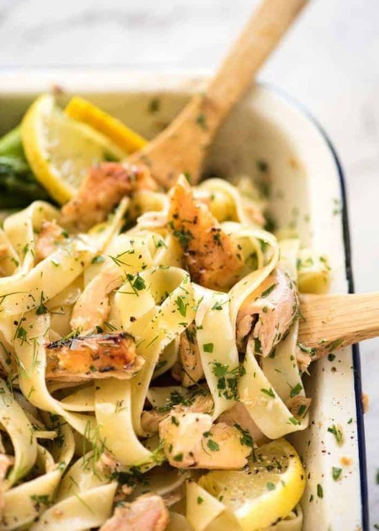 Lemon Butter Salmon Pasta