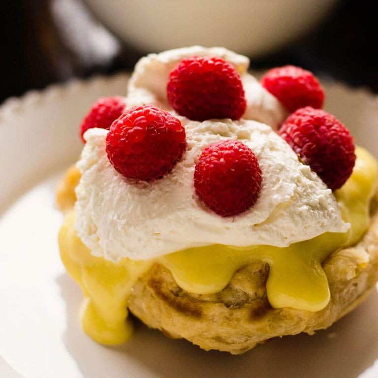 Lemon Curd Stuffed Waffles