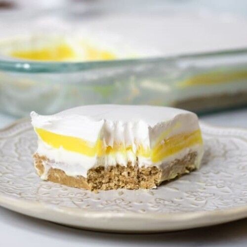 Lemon Fluff Salad with Graham Cracker Crust