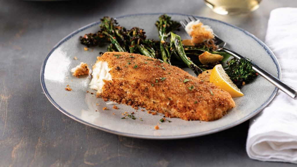 Lemon Garlic Crusted Halibut