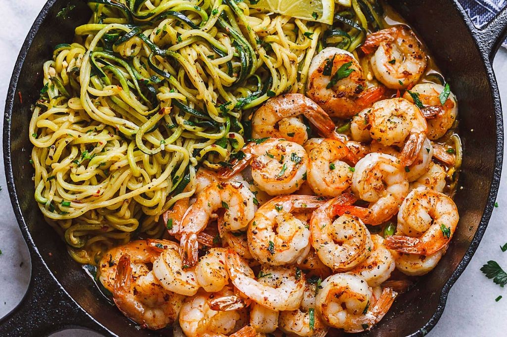 Lemon Garlic Shrimp with Zucchini