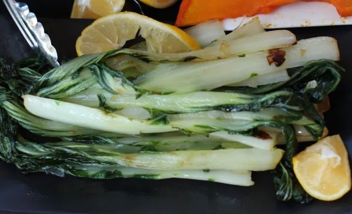 Lemon Garlic Steamed Bok Choy