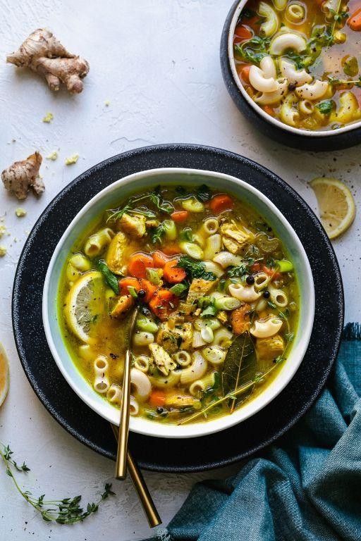 Lemon Ginger Chicken Noodle Soup