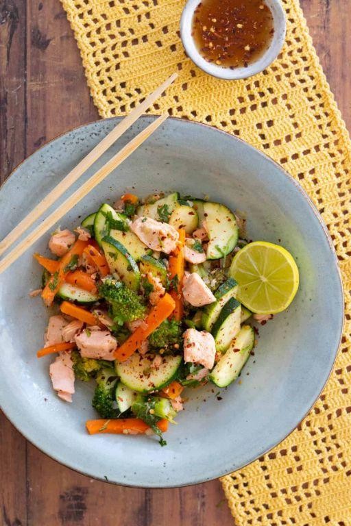 Lemon Ginger Salmon Stir-Fry