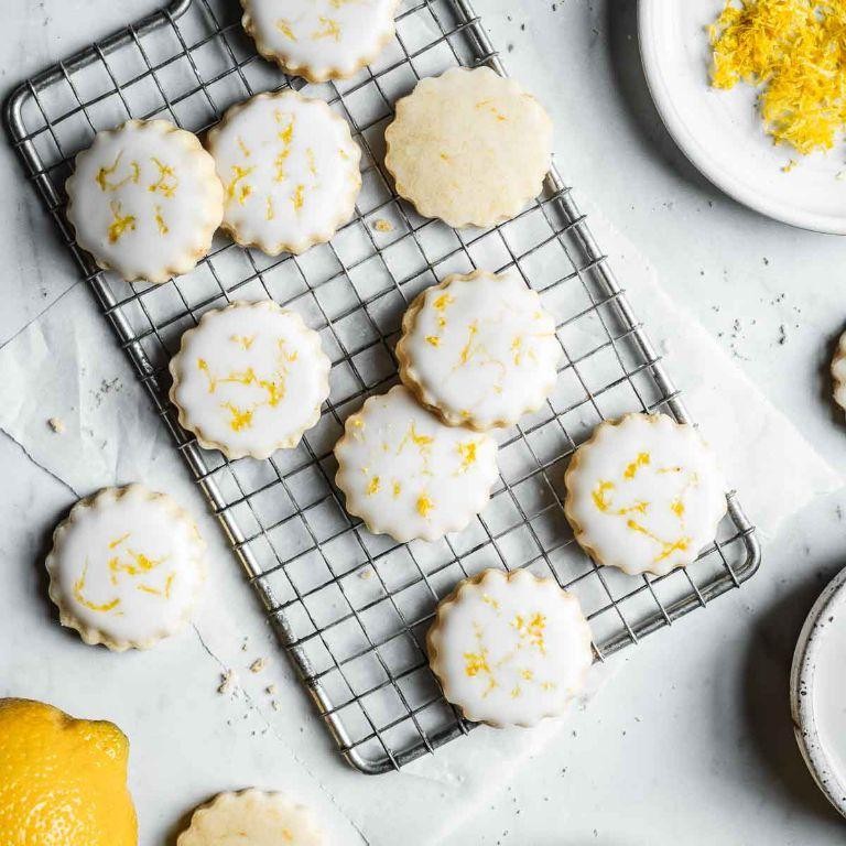 Lemon Glazed Shortbread Cookies