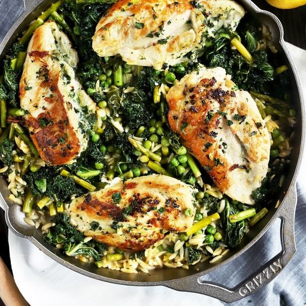 Lemon Goat Cheese Chicken Skillet