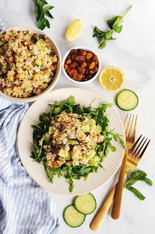 Lemon Herb Bulgur Salad with Chickpeas and Mint