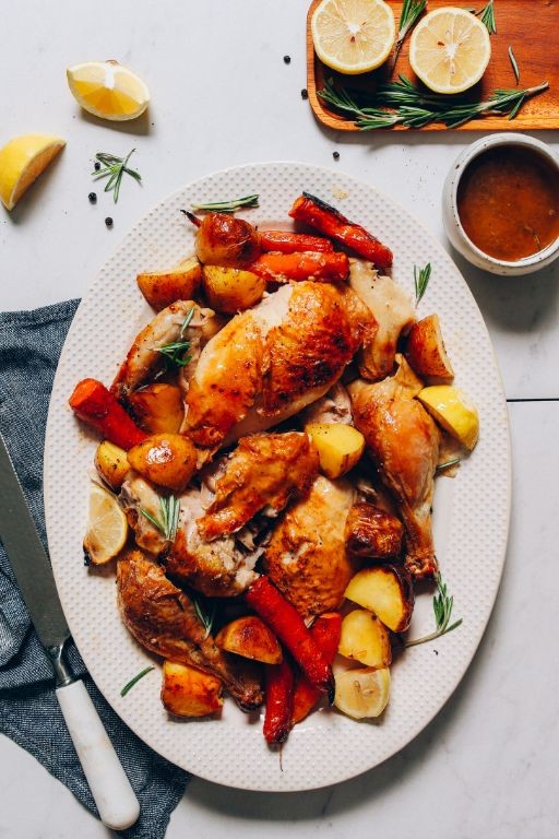 Lemon Herb Chicken with Glazed Carrots