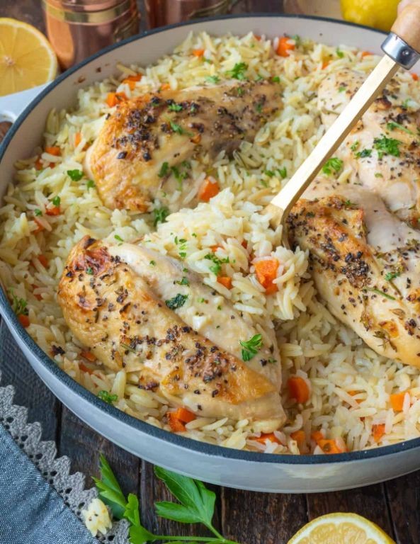 Lemon Herb Chicken with Minute Rice Pilaf