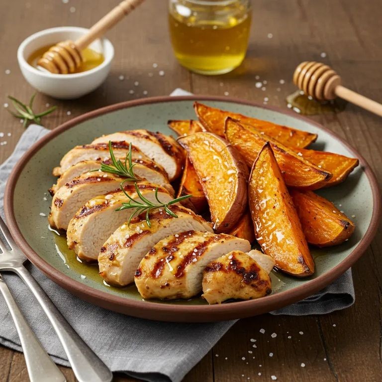 Lemon Herb Chicken with Roasted Sweet Potatoes