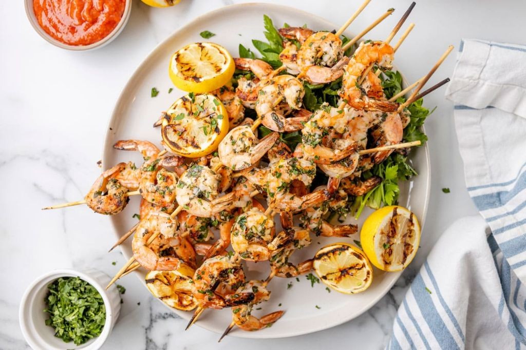 Lemon Herb Grilled Head on Shrimp