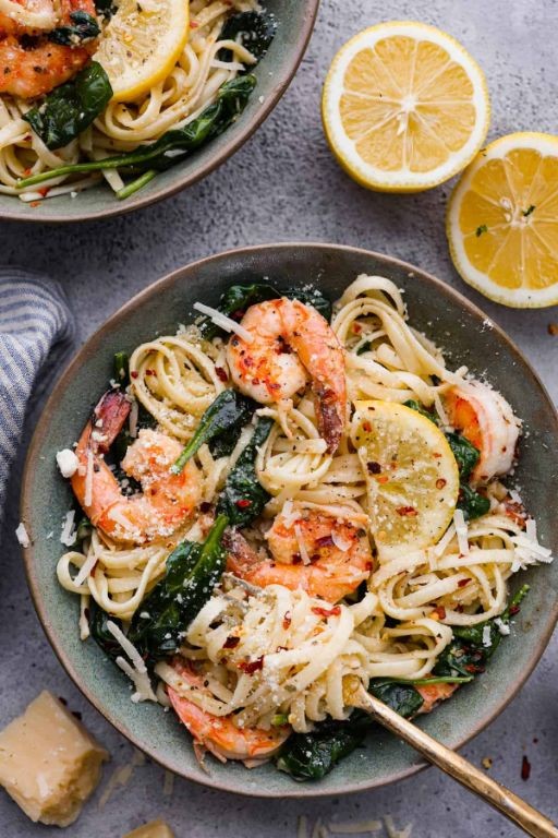 Lemon Herb Large Shrimp Pasta