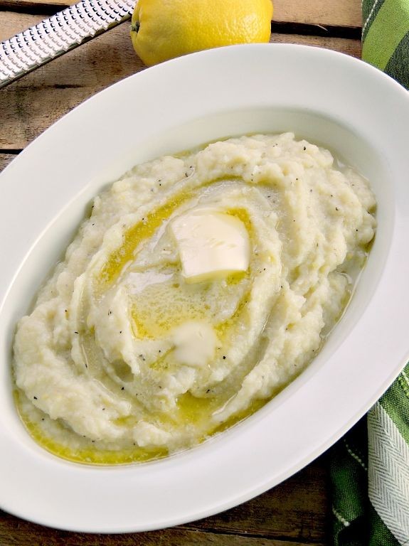 Lemon Herb Mashed Cauliflower