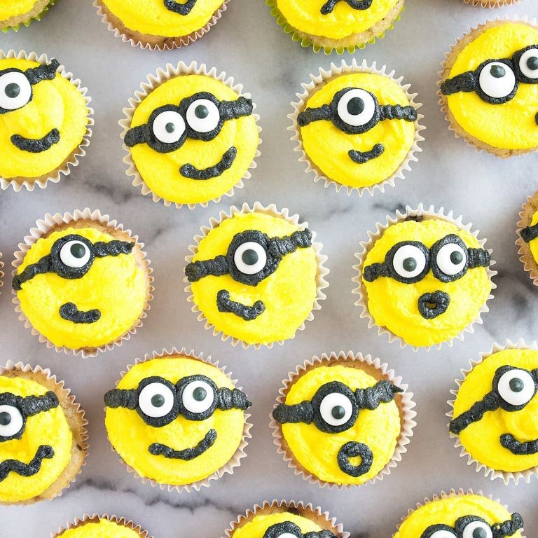 Lemon Minion Cupcakes with Yellow Sprinkles