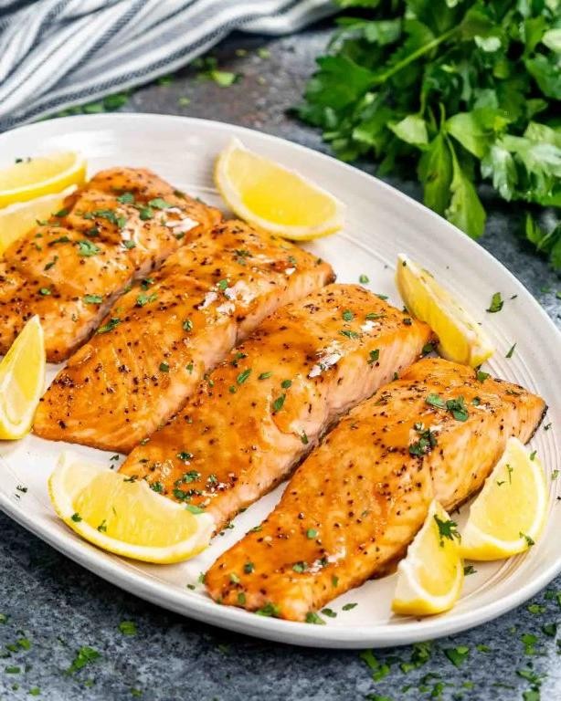 Lemon Mustard Glazed Salmon