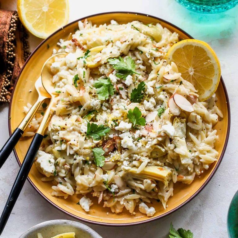 Lemon Orzo with Artichokes