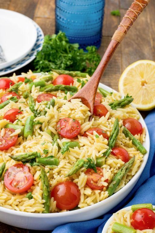 Lemon Orzo with Burst Cherry Tomatoes