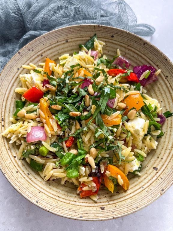 Lemon Orzo with Roasted Vegetables