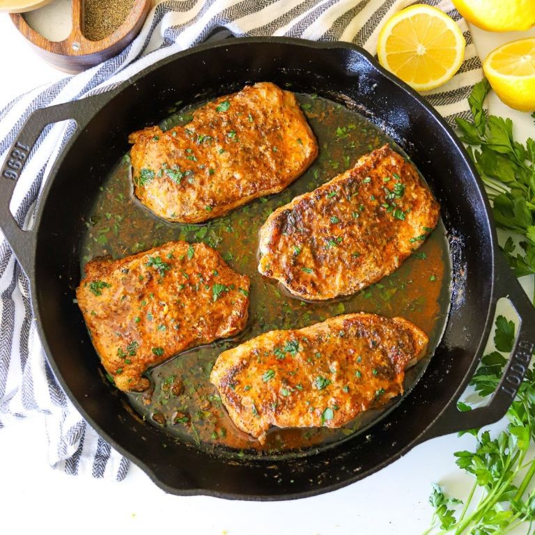 Lemon Pepper Skillet Pork Chops