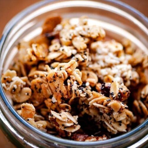 Lemon Poppy Seed Granola with Yogurt Drizzle