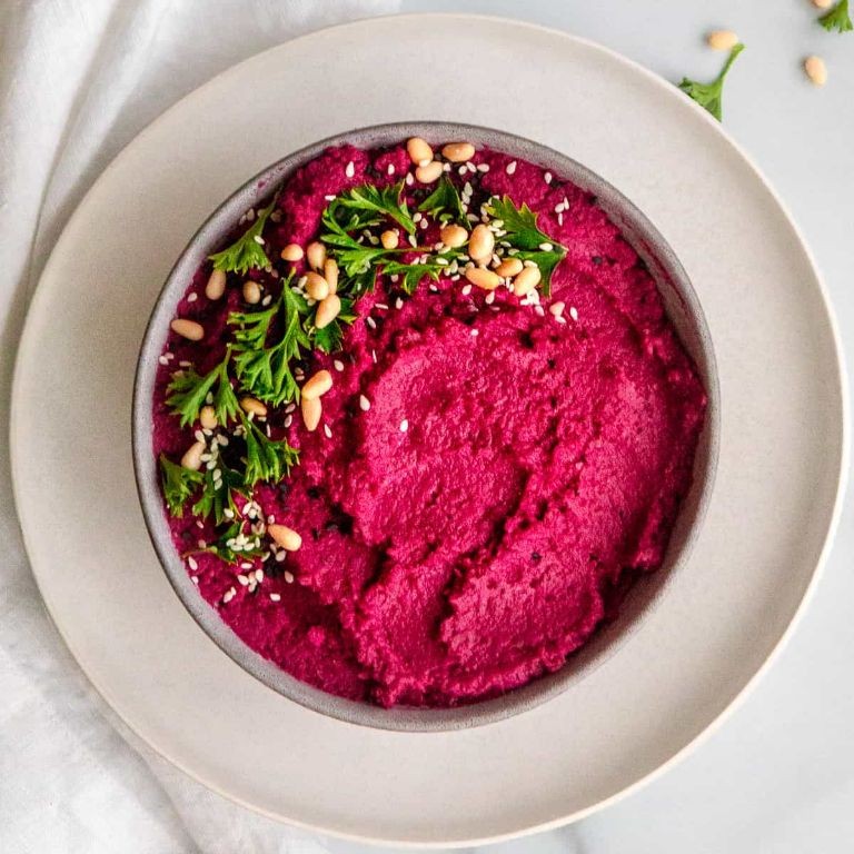 Lemon Tahini Beet Hummus