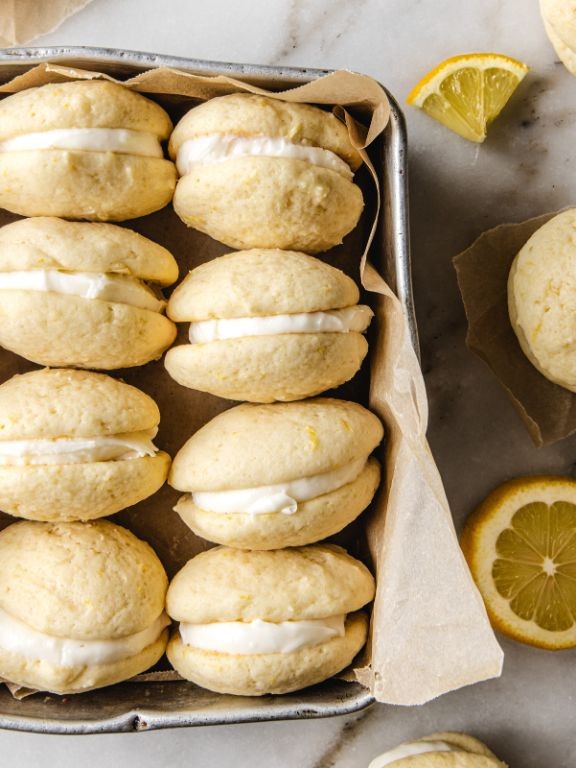 Lemon Zest Whoopie Pies Made with Cake Mix