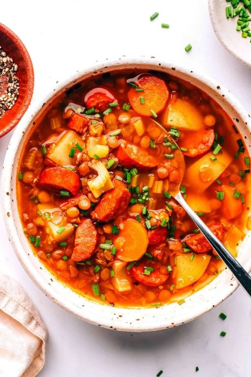 Lentil Soup with Chorizo and Smoked Paprika
