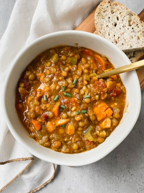 Lentil Soup with Gluten Free Bread