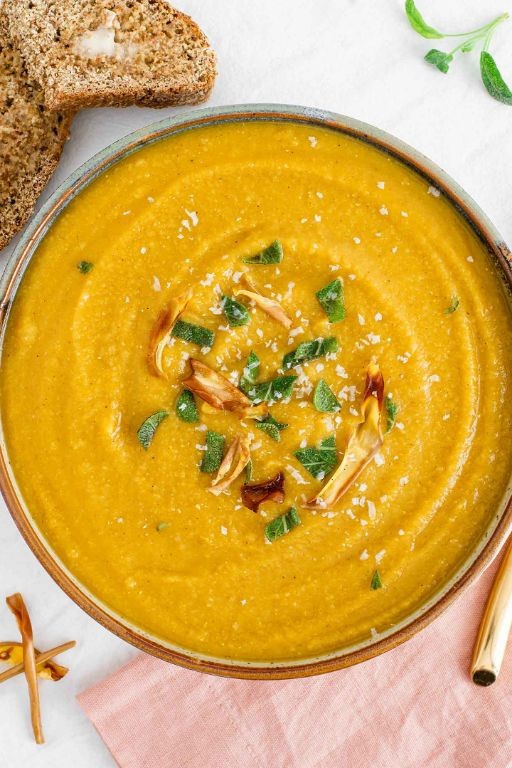 Lentil and Butternut Squash Soup with Sage