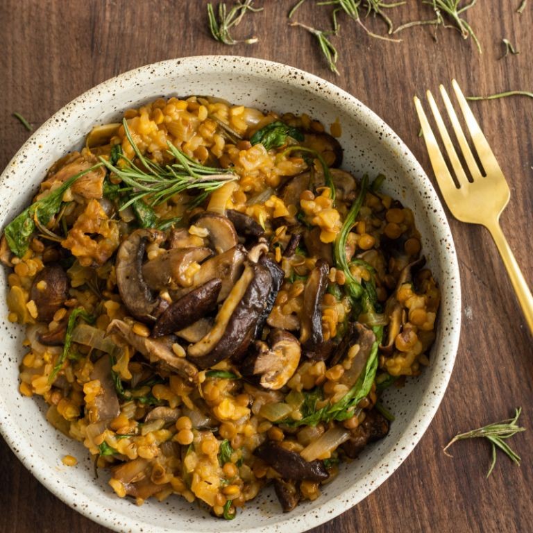 Lentil and Mushroom Risotto