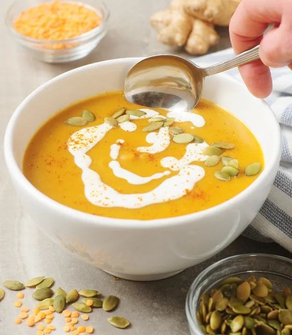 Lentil and Pumpkin Soup with Ginger
