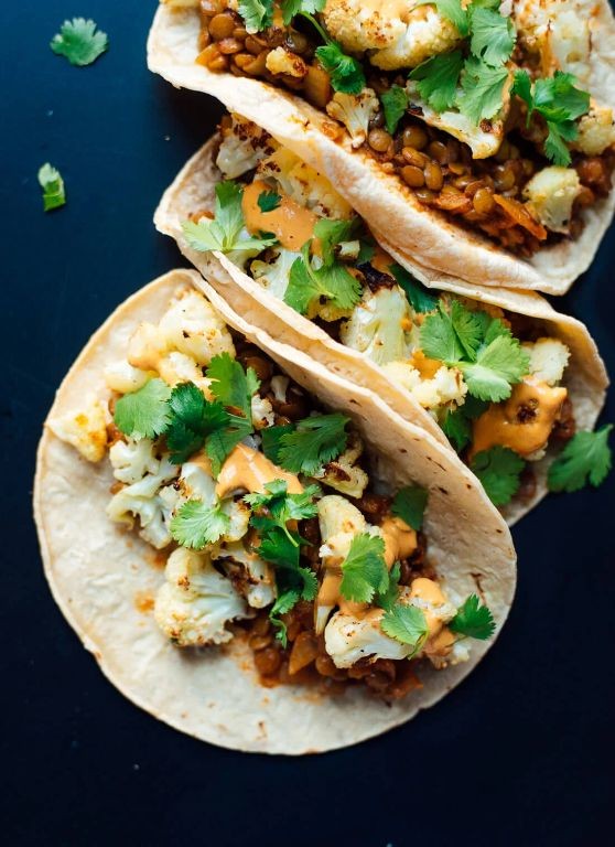 Lentil and Roasted Vegetable Tacos