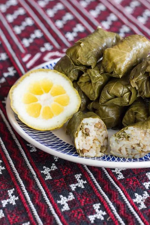 Lentil and Walnut Stuffed Grape Leaves