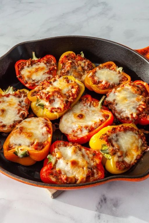 Lentil and rice stuffed bell peppers