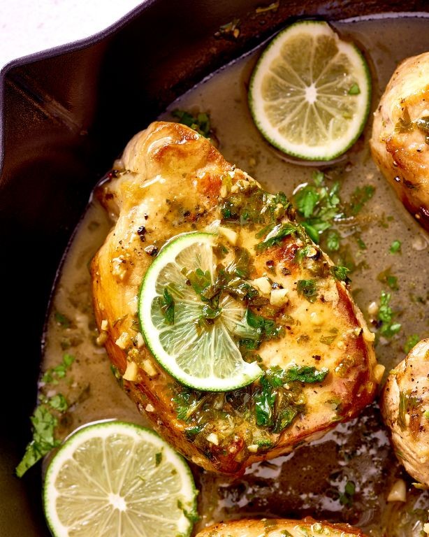 Lime Cilantro Grilled Pork Chops